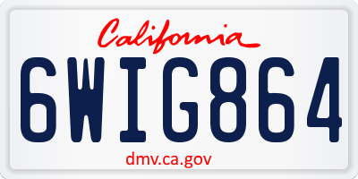 CA license plate 6WIG864