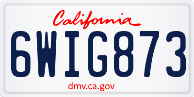CA license plate 6WIG873