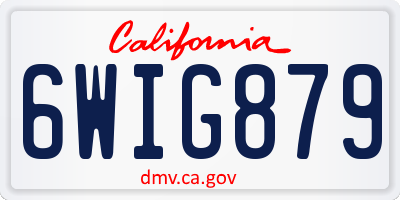 CA license plate 6WIG879