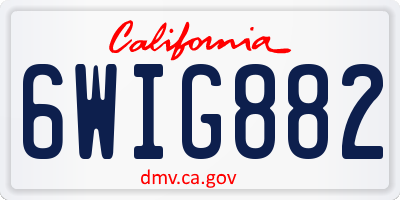 CA license plate 6WIG882