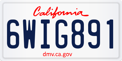 CA license plate 6WIG891