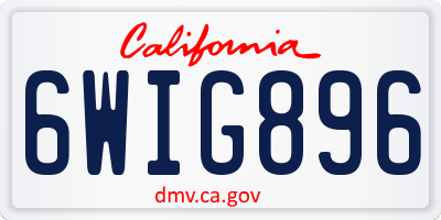 CA license plate 6WIG896