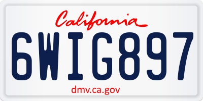 CA license plate 6WIG897
