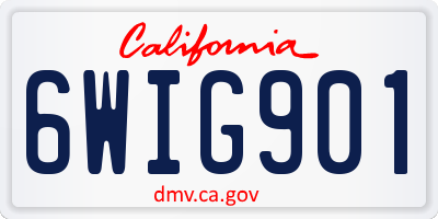 CA license plate 6WIG901