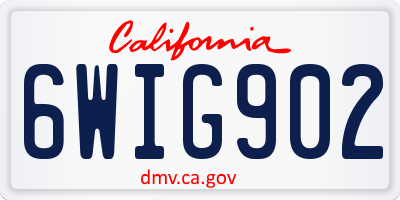 CA license plate 6WIG902