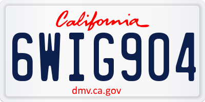 CA license plate 6WIG904
