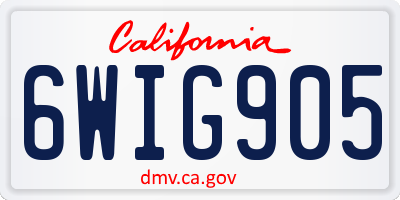 CA license plate 6WIG905