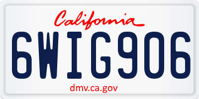CA license plate 6WIG906