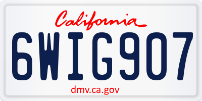 CA license plate 6WIG907