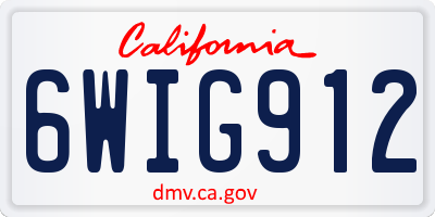 CA license plate 6WIG912