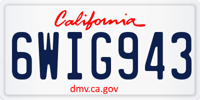 CA license plate 6WIG943