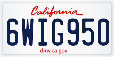 CA license plate 6WIG950