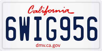CA license plate 6WIG956