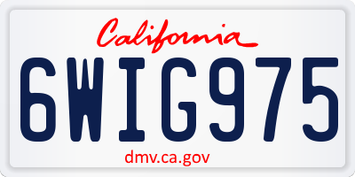 CA license plate 6WIG975