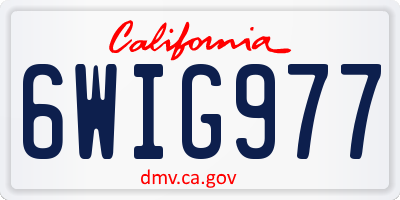 CA license plate 6WIG977