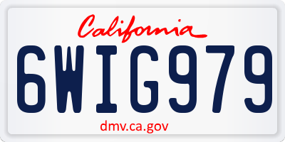 CA license plate 6WIG979