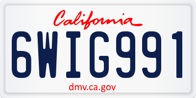 CA license plate 6WIG991