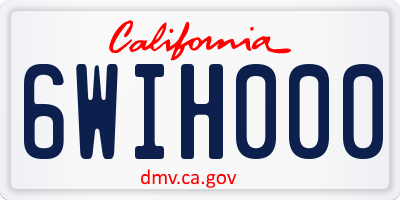 CA license plate 6WIH000