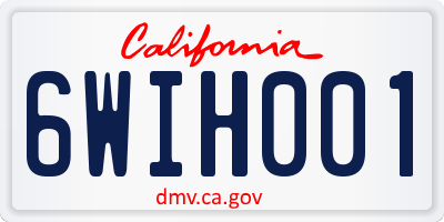 CA license plate 6WIH001
