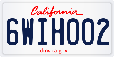 CA license plate 6WIH002