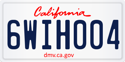 CA license plate 6WIH004