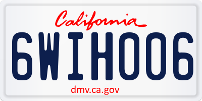 CA license plate 6WIH006