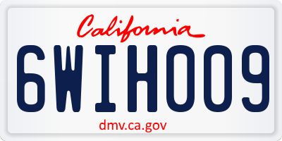 CA license plate 6WIH009