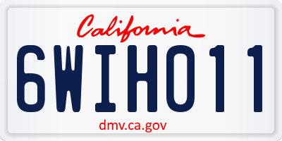 CA license plate 6WIH011