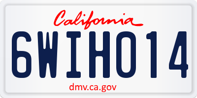 CA license plate 6WIH014
