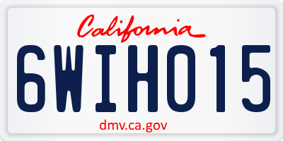 CA license plate 6WIH015