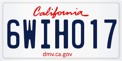 CA license plate 6WIH017
