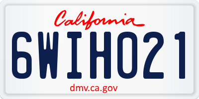 CA license plate 6WIH021