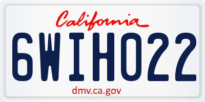 CA license plate 6WIH022