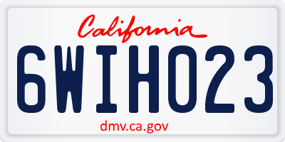 CA license plate 6WIH023