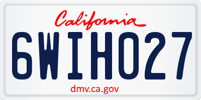 CA license plate 6WIH027