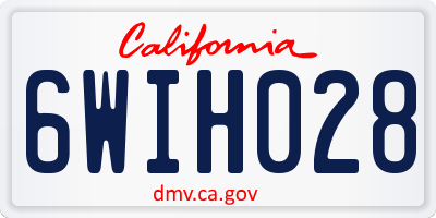 CA license plate 6WIH028
