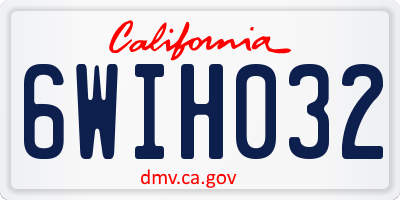 CA license plate 6WIH032