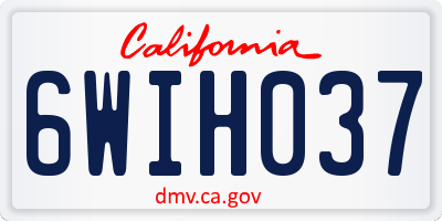 CA license plate 6WIH037