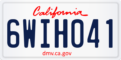 CA license plate 6WIH041