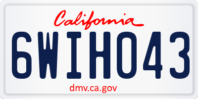 CA license plate 6WIH043