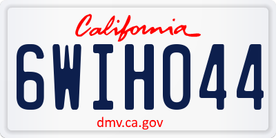 CA license plate 6WIH044