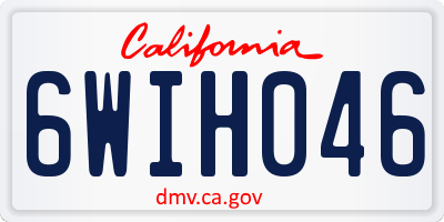 CA license plate 6WIH046