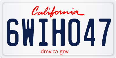 CA license plate 6WIH047