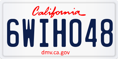 CA license plate 6WIH048