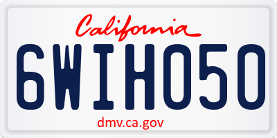 CA license plate 6WIH050