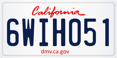 CA license plate 6WIH051