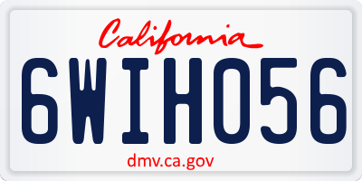 CA license plate 6WIH056