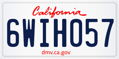 CA license plate 6WIH057