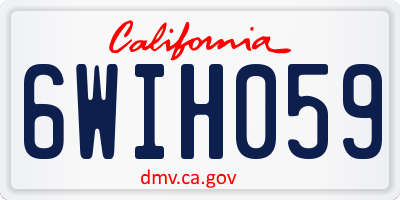 CA license plate 6WIH059