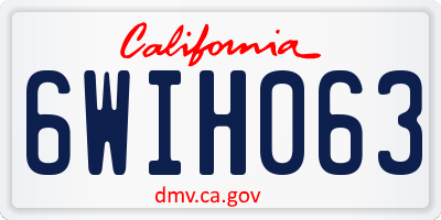 CA license plate 6WIH063